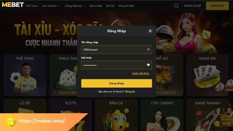 Cách đăng nhập nhà cái Mebet siêu nhanh